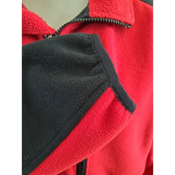 Vtg LL Bean Polartec Wind Pro Fleece Jacket USA Made Red & Black Full Zip Mens L - Picture 4 of 16